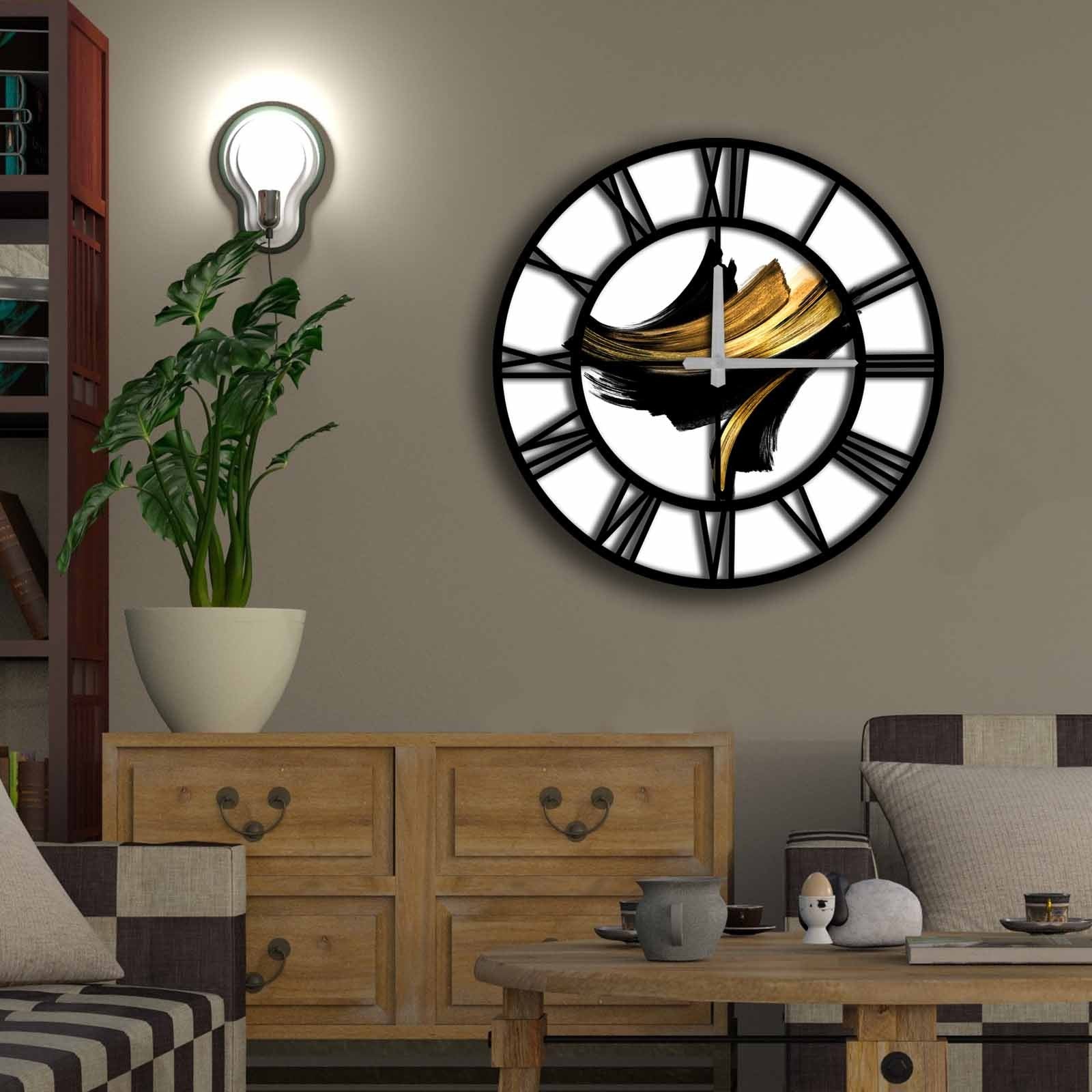 Relógio Decorativo MDF Multicolor 50cm - Design Moderno Premium