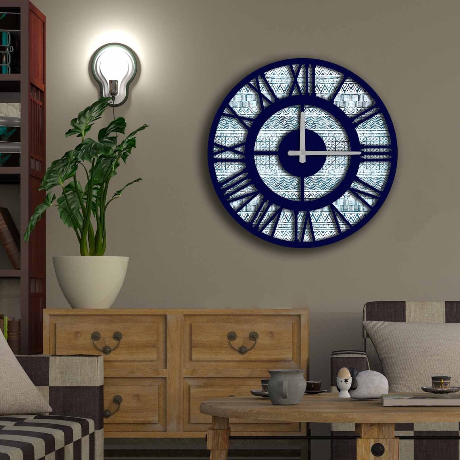 Relógio Decorativo MDF Multicolor 50cm - Design Moderno Premium