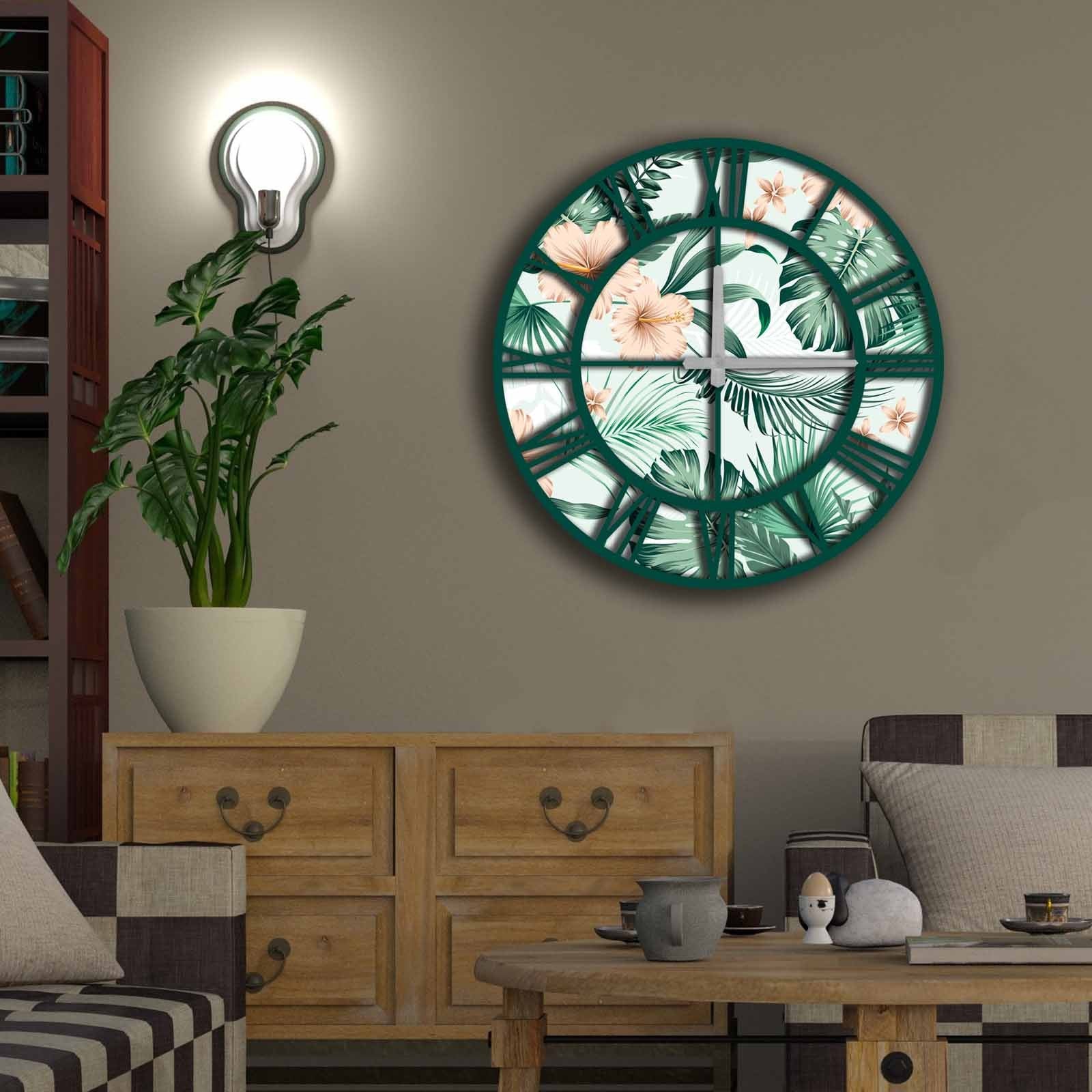Relógio Decorativo MDF Multicolor 50cm - Design Moderno Premium