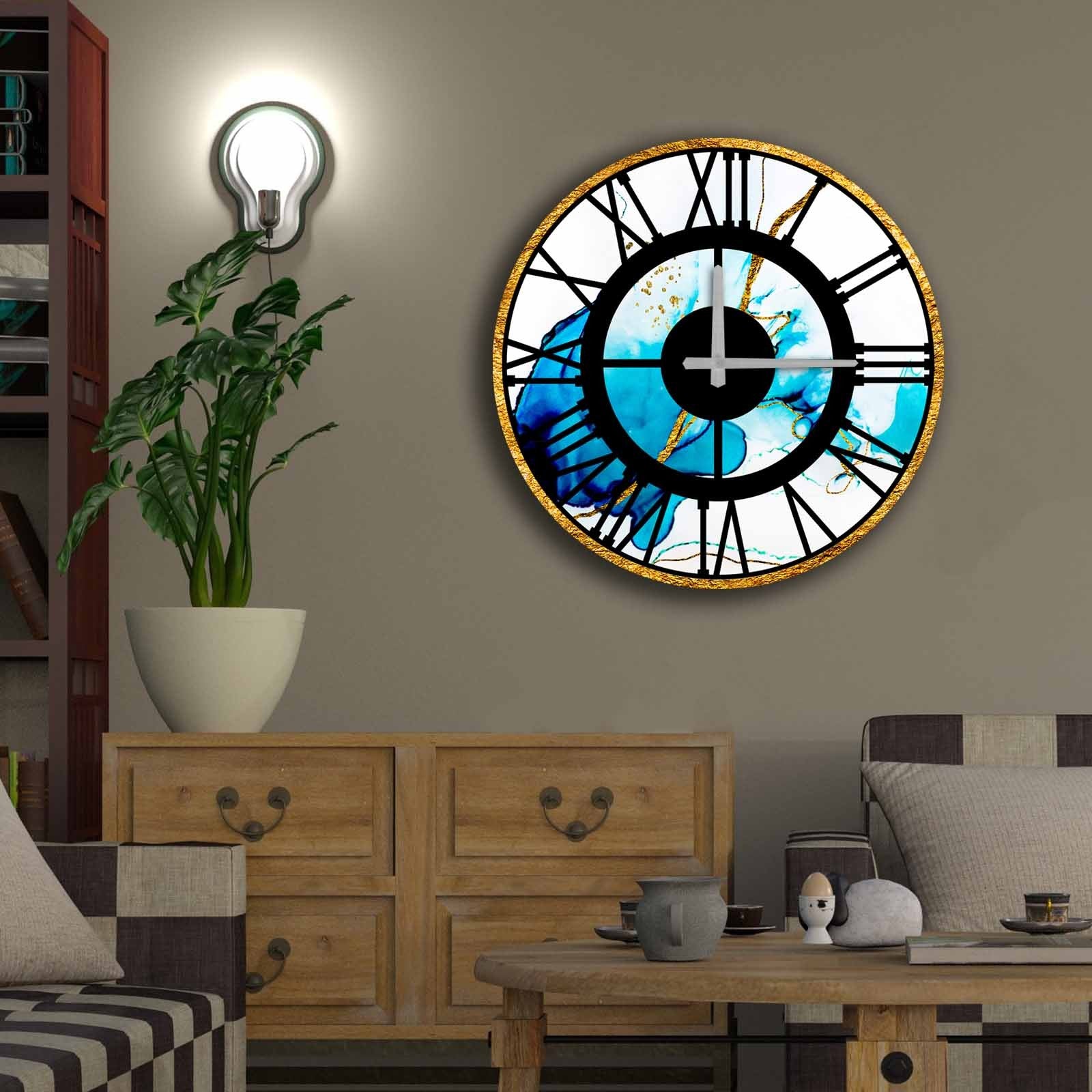 Relógio Decorativo MDF Multicolor 50cm - Design Moderno Premium
