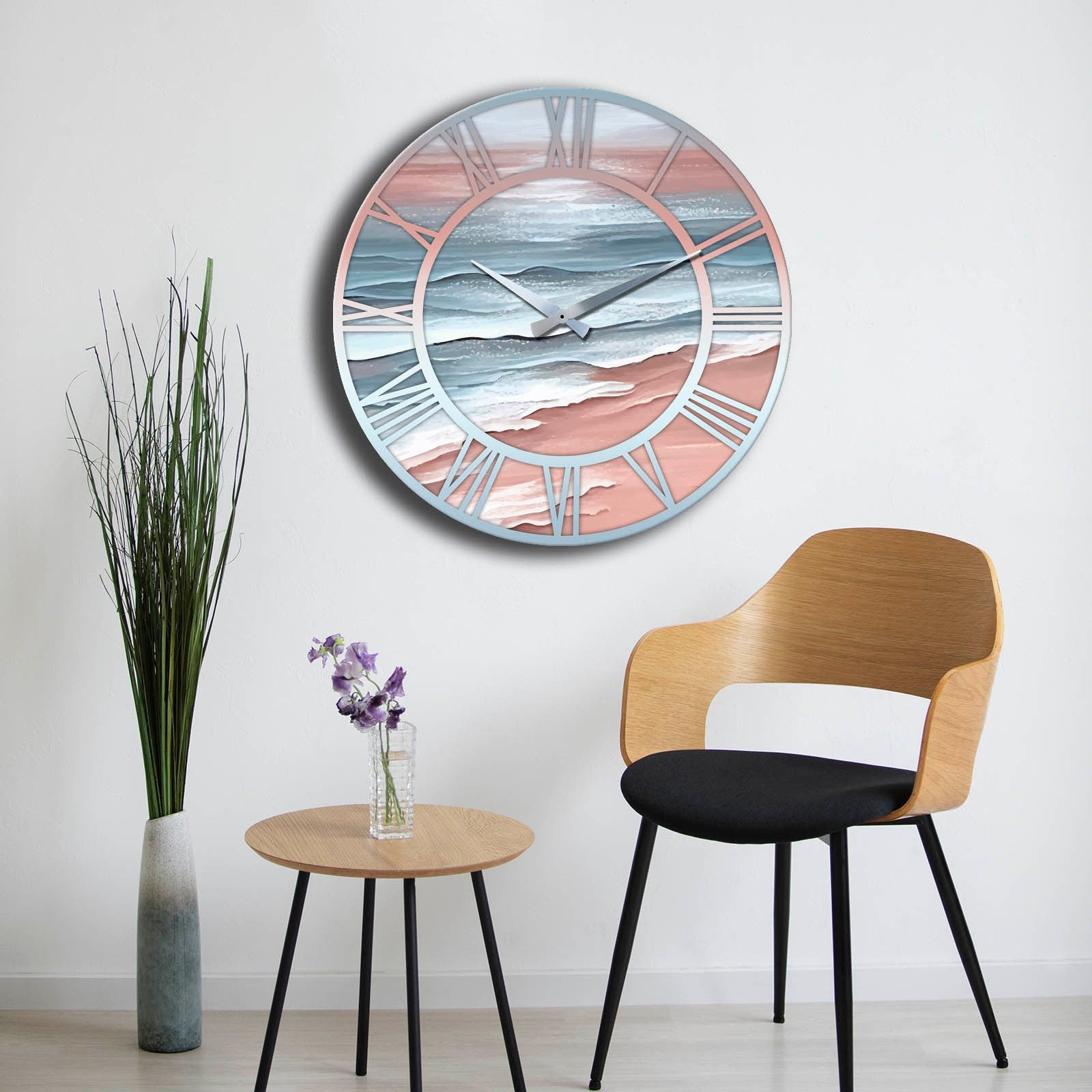 Relógio Decorativo MDF Multicolor 50cm - Design Moderno Premium