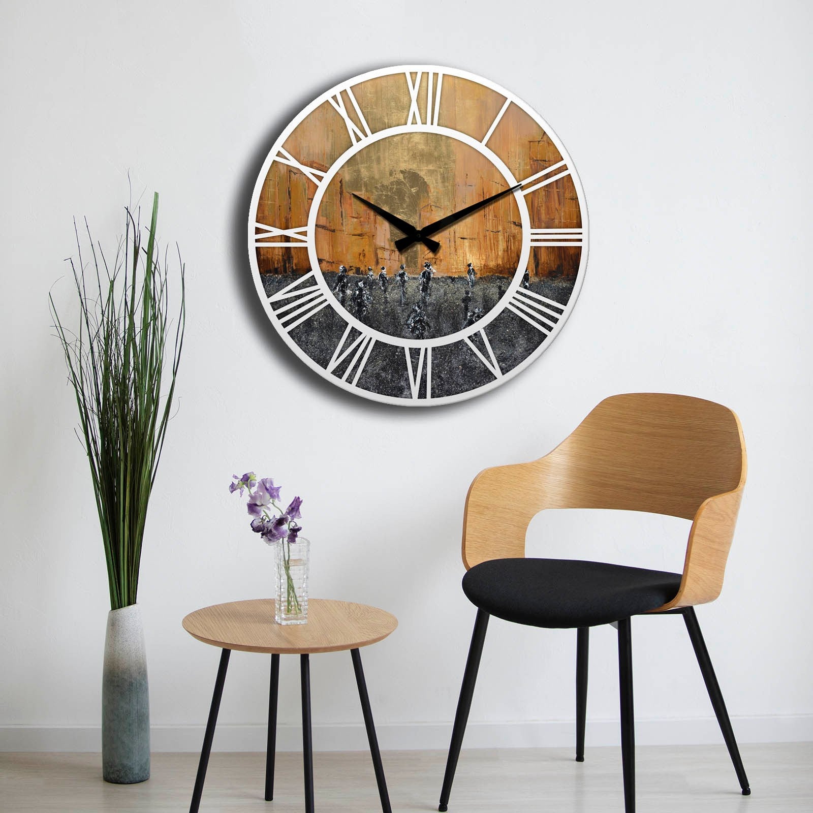 Relógio Decorativo MDF Multicolor 50cm - Design Moderno Premium