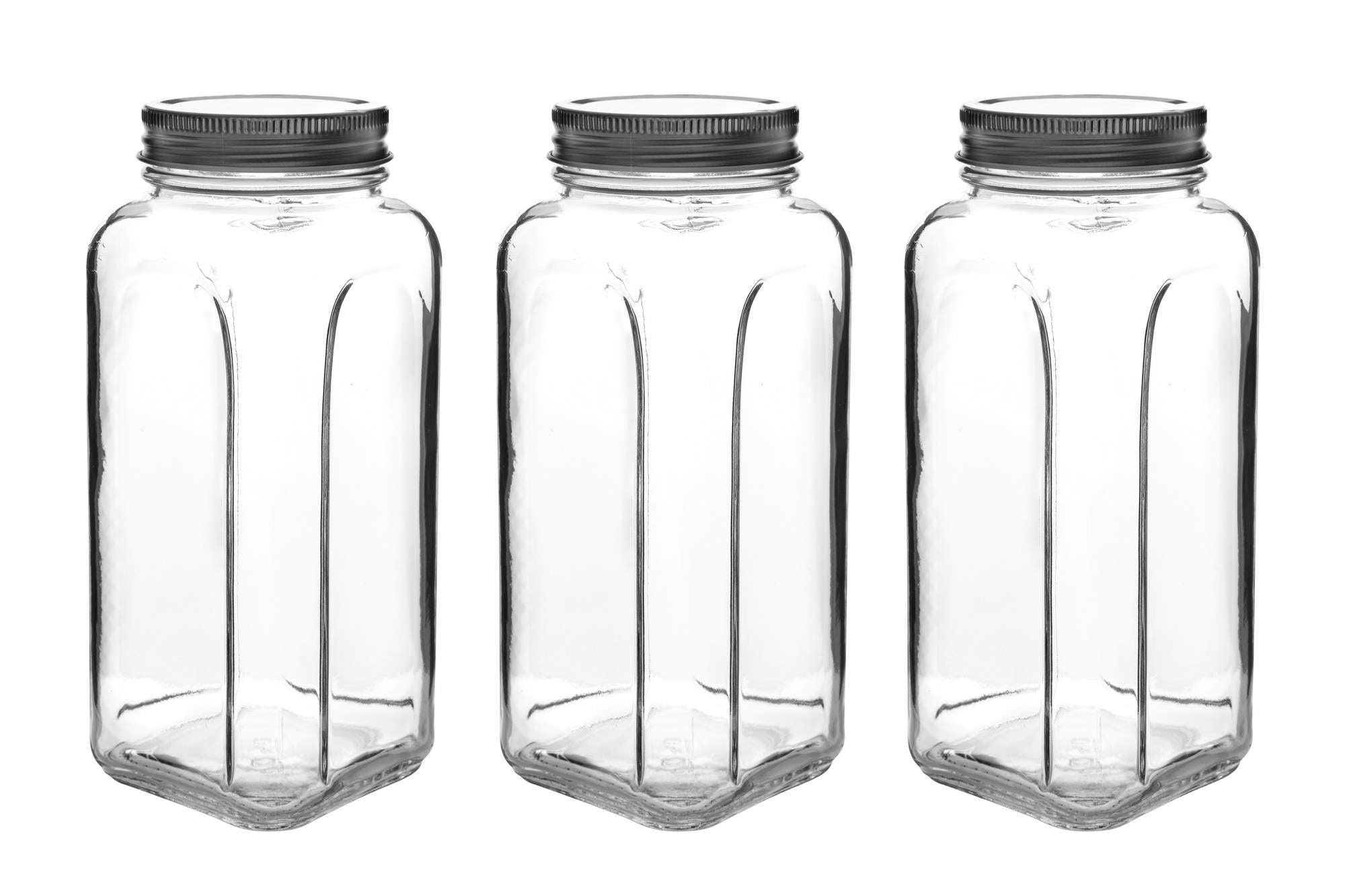 Conjunto de jarras de vidro – 8,5 x 8,5 x 20 cm – Prata