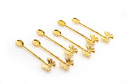 Conjunto de colheres – 6 peças – dourado – metal