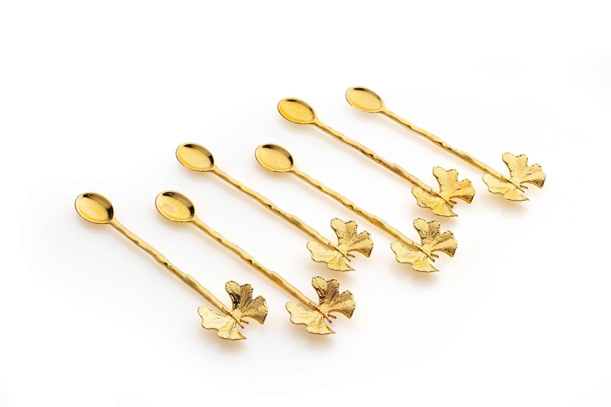 Conjunto de colheres – 6 peças – dourado – metal