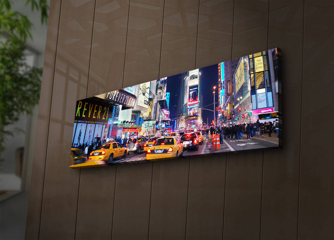 Pintura em tela decorativa com iluminação LED, 30 x 90 cm, 100% camurça, moldura de madeira (3 cm), alimentada por bateria com interruptor liga/desliga | Perfeito para decoração de casa