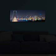 Pintura em tela decorativa com iluminação LED, 30 x 90 cm, 100% camurça, moldura de madeira (3 cm), alimentada por bateria com interruptor liga/desliga | Perfeito para decoração de casa