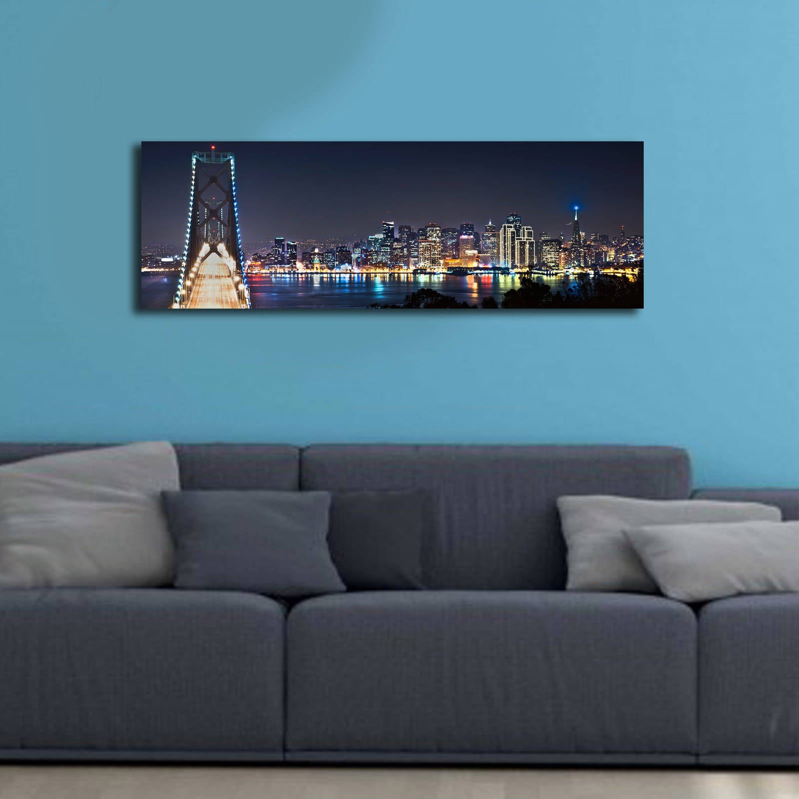 Pintura em tela decorativa com iluminação LED, 30 x 90 cm, 100% camurça, moldura de madeira (3 cm), alimentada por bateria com interruptor liga/desliga | Perfeito para decoração de casa