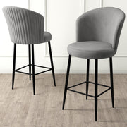 Conjunto de bancos de bar – 46 cm x 107 cm x 40 cm – Cinza e Preto – Metal