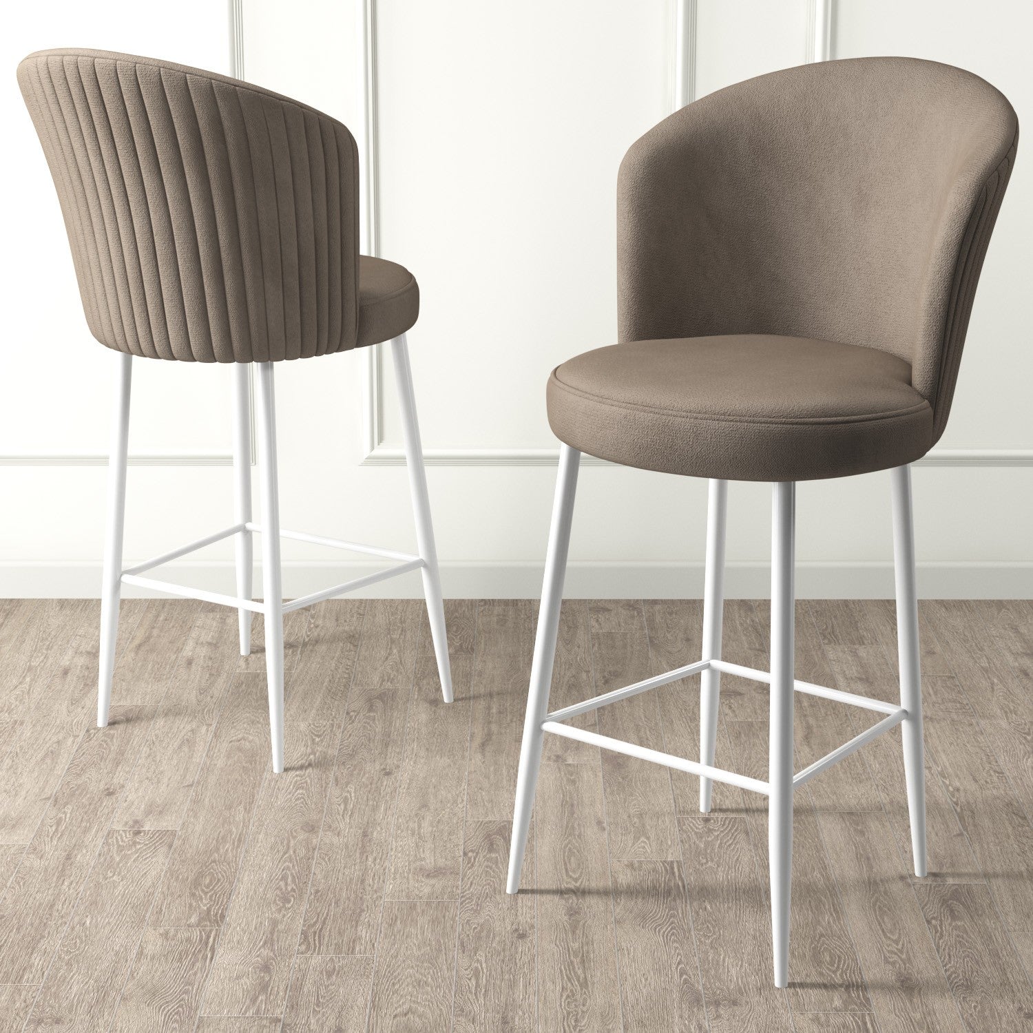 Conjunto de bancos de bar (4 peças)-Fora-Cappuccino
Branco