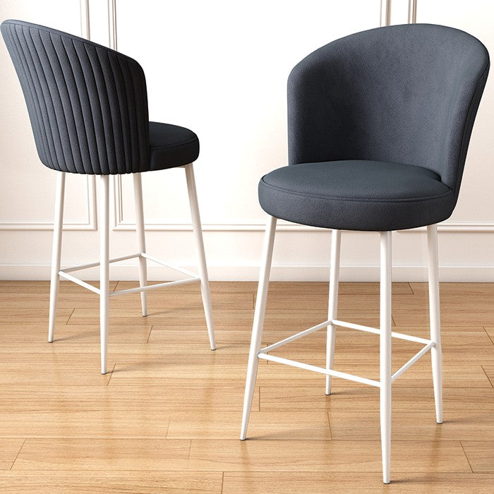 Conjunto de bancos de bar – 46 cm x 107 cm x 40 cm – Antracite e Branco – Metal