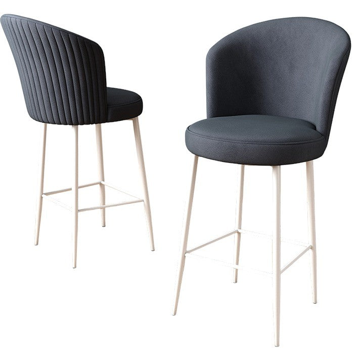 Conjunto de bancos de bar – 46 cm x 107 cm x 40 cm – Antracite e Branco – Metal