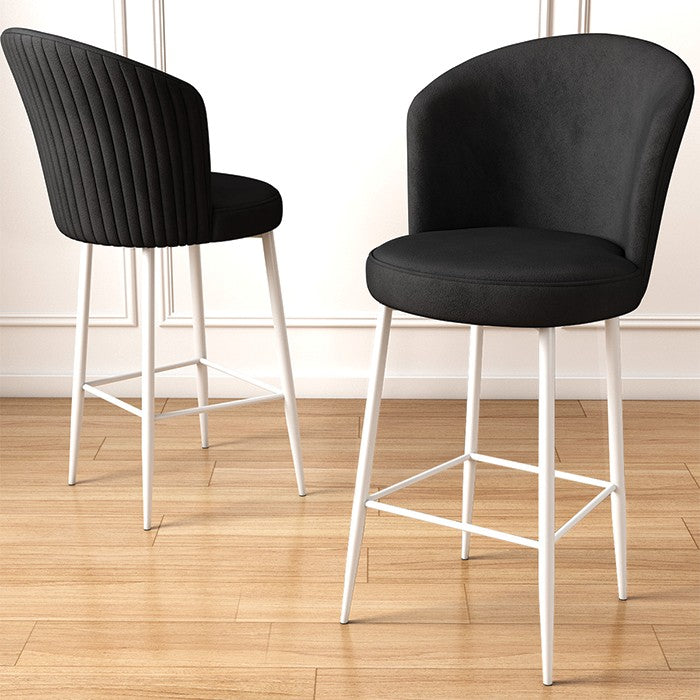 Conjunto de bancos de bar – 46 cm x 107 cm x 40 cm – Preto e Branco – Metal