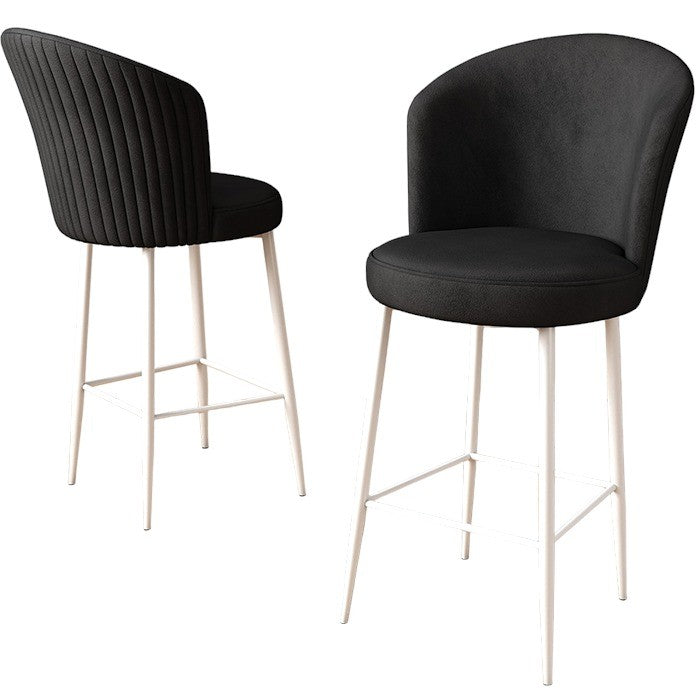 Conjunto de bancos de bar – 46 cm x 107 cm x 40 cm – Preto e Branco – Metal