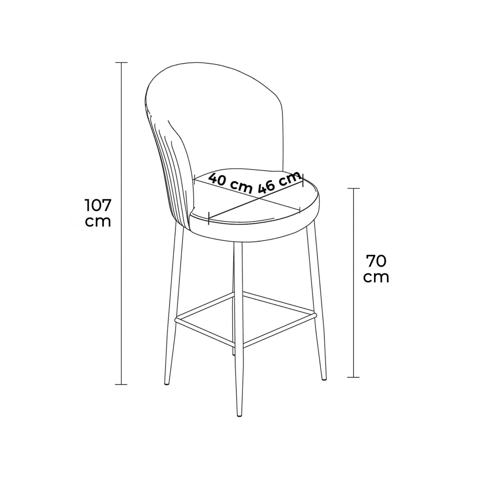 Conjunto de bancos de bar (4 peças)-Fora-Antracite
Cromo
