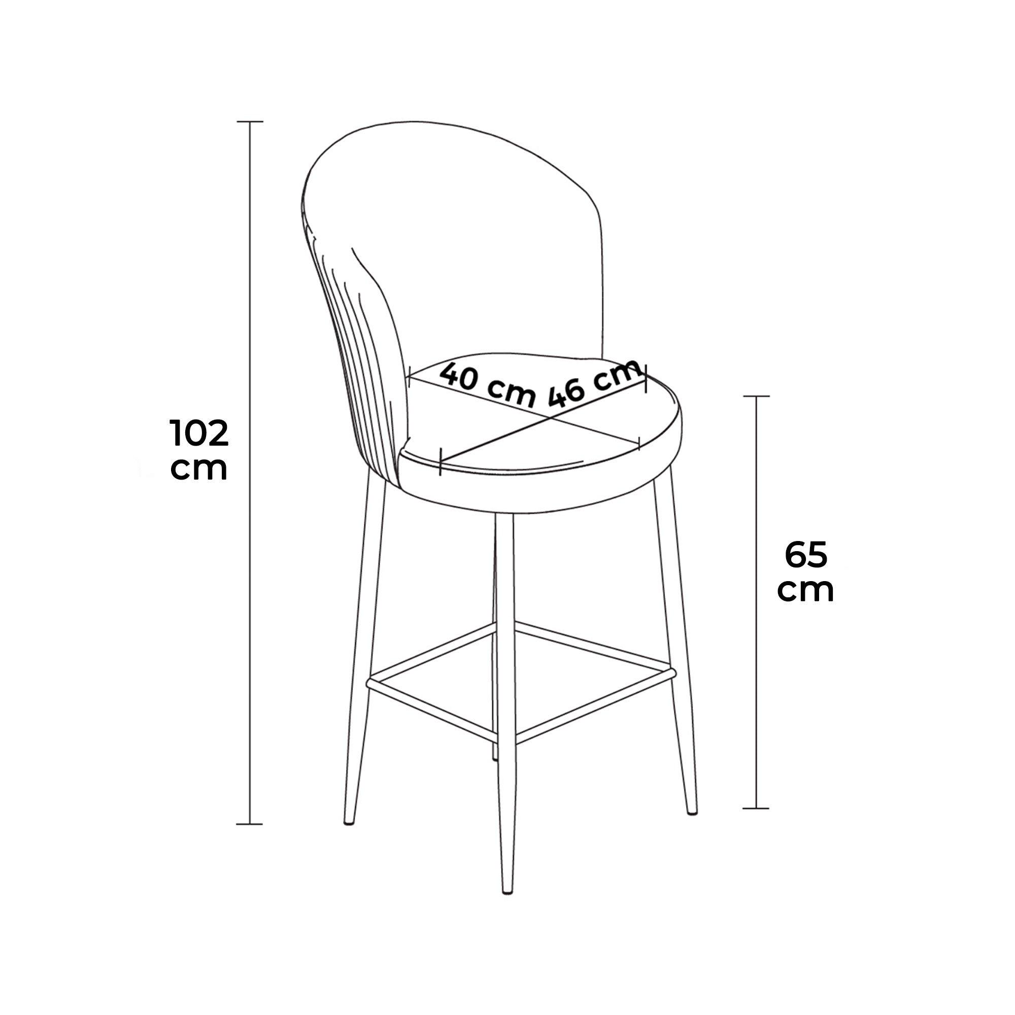 Conjunto de bancos de bar (4 peças)-Alte-Cappuccino
Cromado