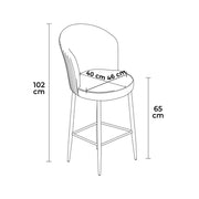 Conjunto de bancos de bar – 46 cm x 102 cm x 40 cm – Creme e Cromo – Metal