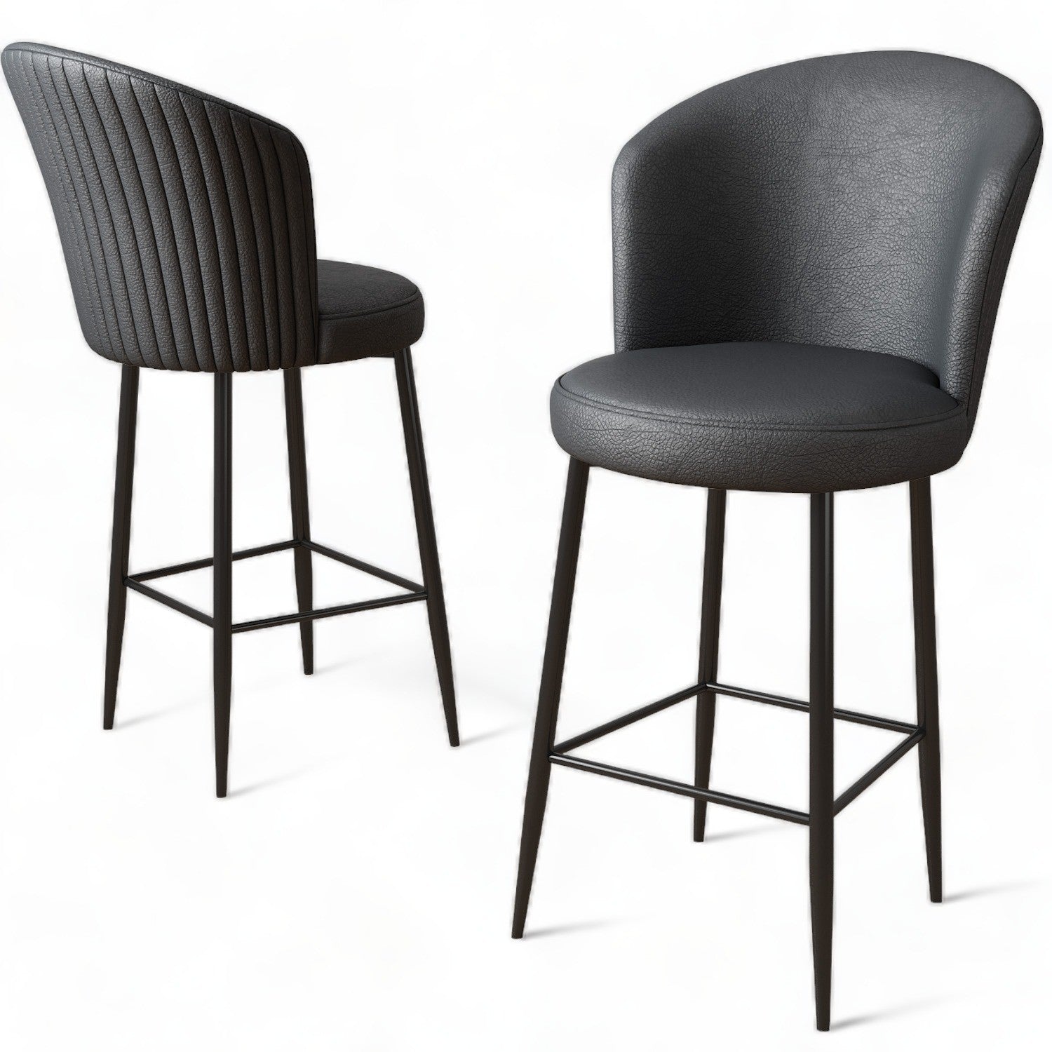 Conjunto de bancos de bar (2 peças)-Uras-Antracite
Preto