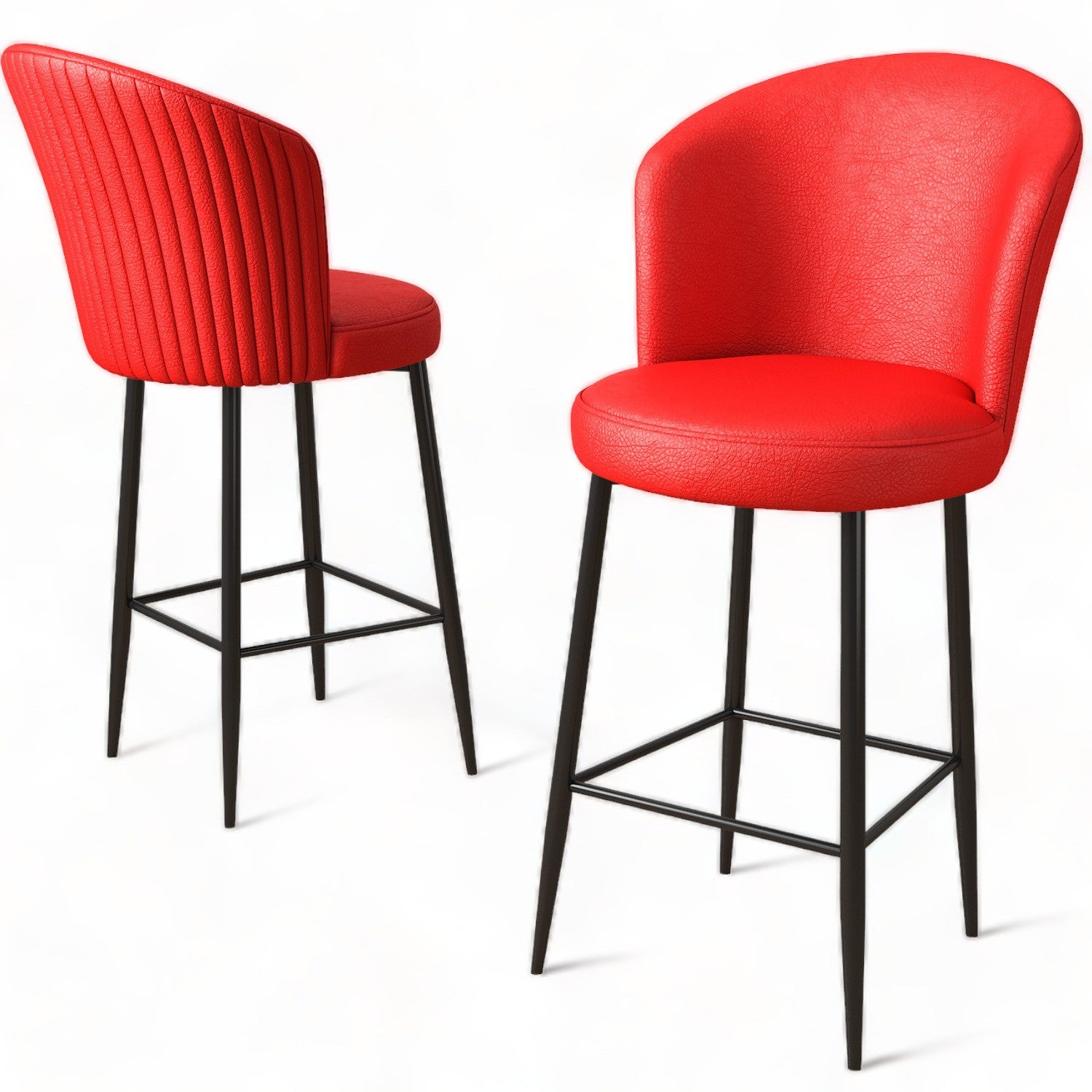 Conjunto de bancos de bar (2 peças)-Uras-Vermelho
Preto
