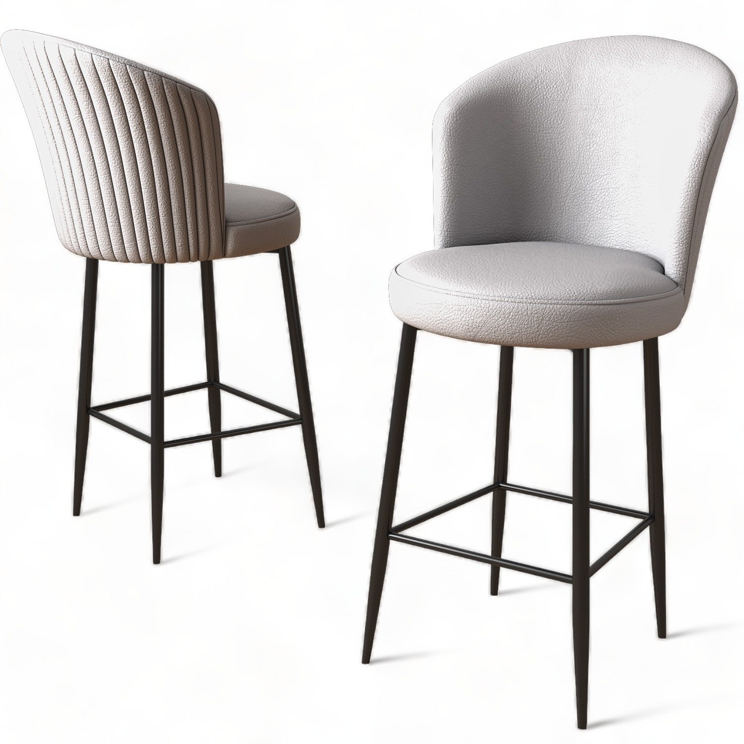 Conjunto de bancos de bar (6 peças)-Uras-Cinza
Preto