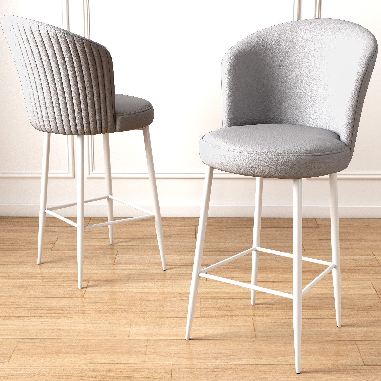 Conjunto de bancos de bar (2 peças)-Uras-Cinza
Branco