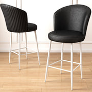 Conjunto de bancos de bar – 46 cm x 107 cm x 40 cm – Preto e Branco – Metal