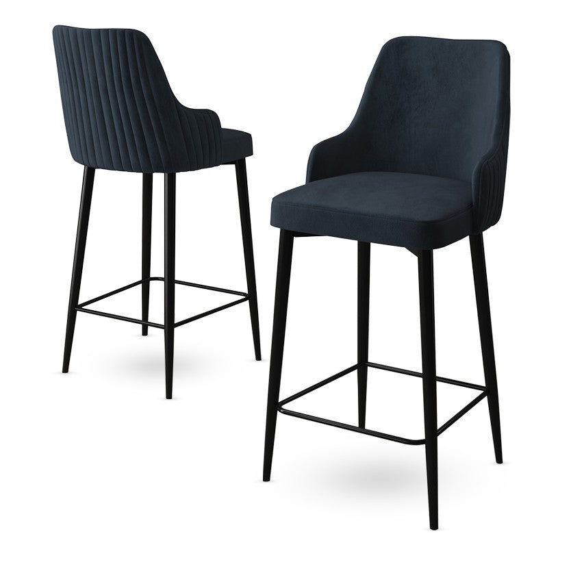 Conjunto de bancos de bar (2 peças)-Enox-Antracite
Preto
