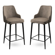 Conjunto de bancos de bar – 45 x 43 x 105 cm – cappuccino e preto – metal