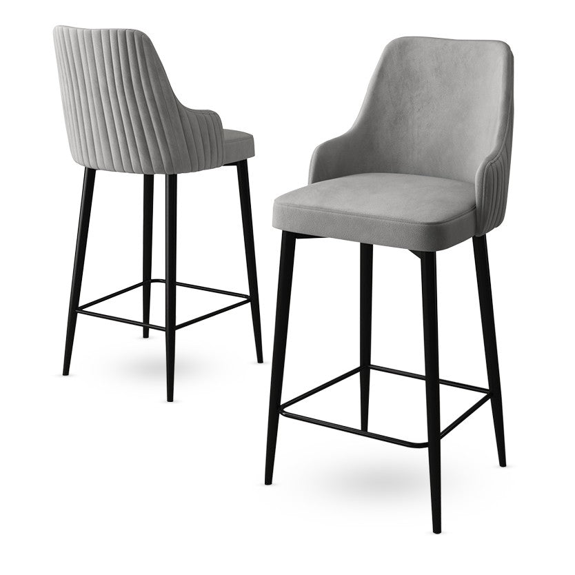 Conjunto de bancos de bar (6 peças)-Enox-Cinza
Preto