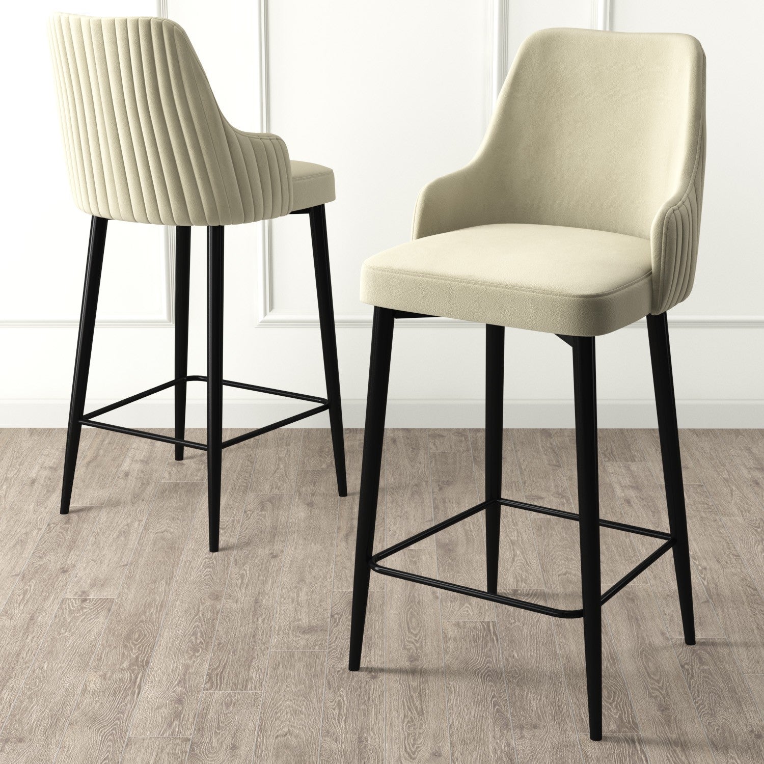 Conjunto de bancos de bar (6 peças)-Enox-Creme
Preto
