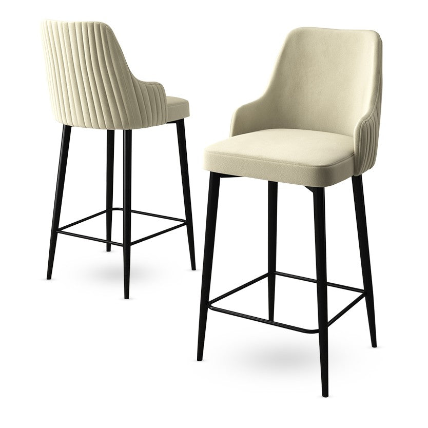 Conjunto de bancos de bar (6 peças)-Enox-Creme
Preto