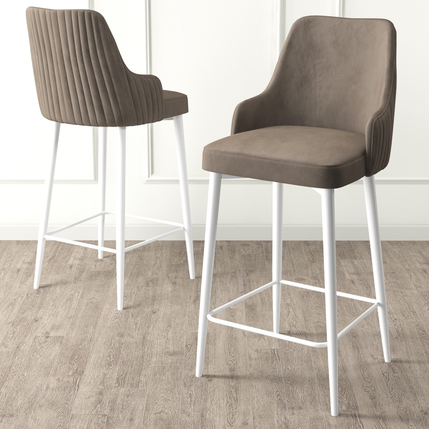 Conjunto de bancos de bar (2 peças)-Enox-Cappuccino
Branco