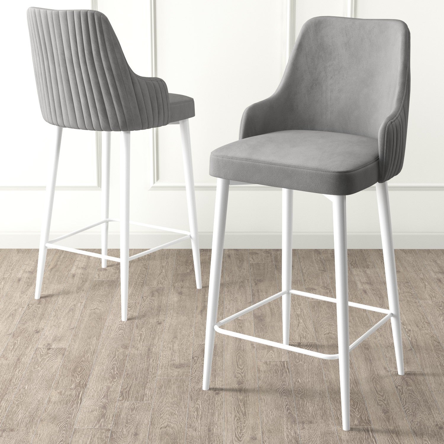 Conjunto de bancos de bar (2 peças)-Enox-Cinza
Branco