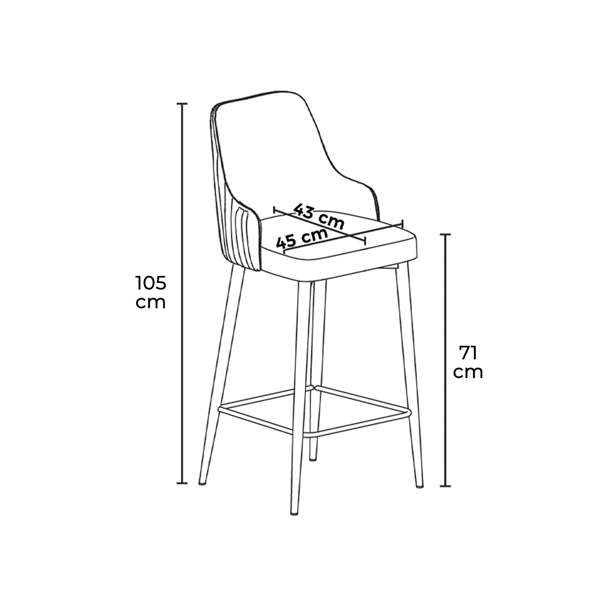 Conjunto de bancos de bar (4 peças)-Enox-Cappuccino
Branco