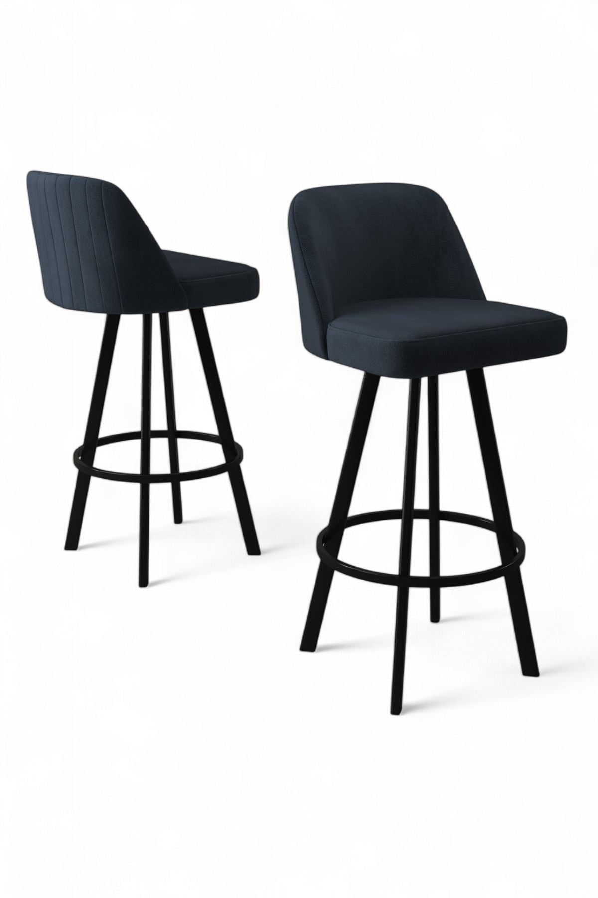 Conjunto de bancos de bar – 44 cm x 105 cm x 42 cm – Antracite e Preto – metal