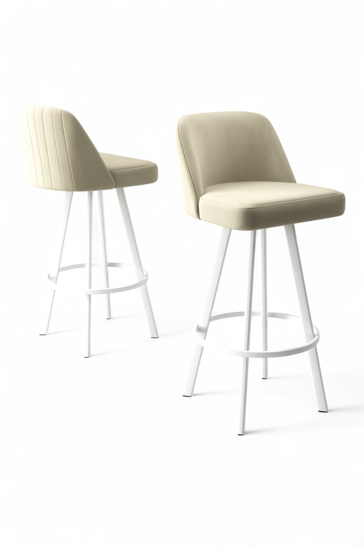 Conjunto de bancos de bar (6 peças)-Atex-Creme
Branco