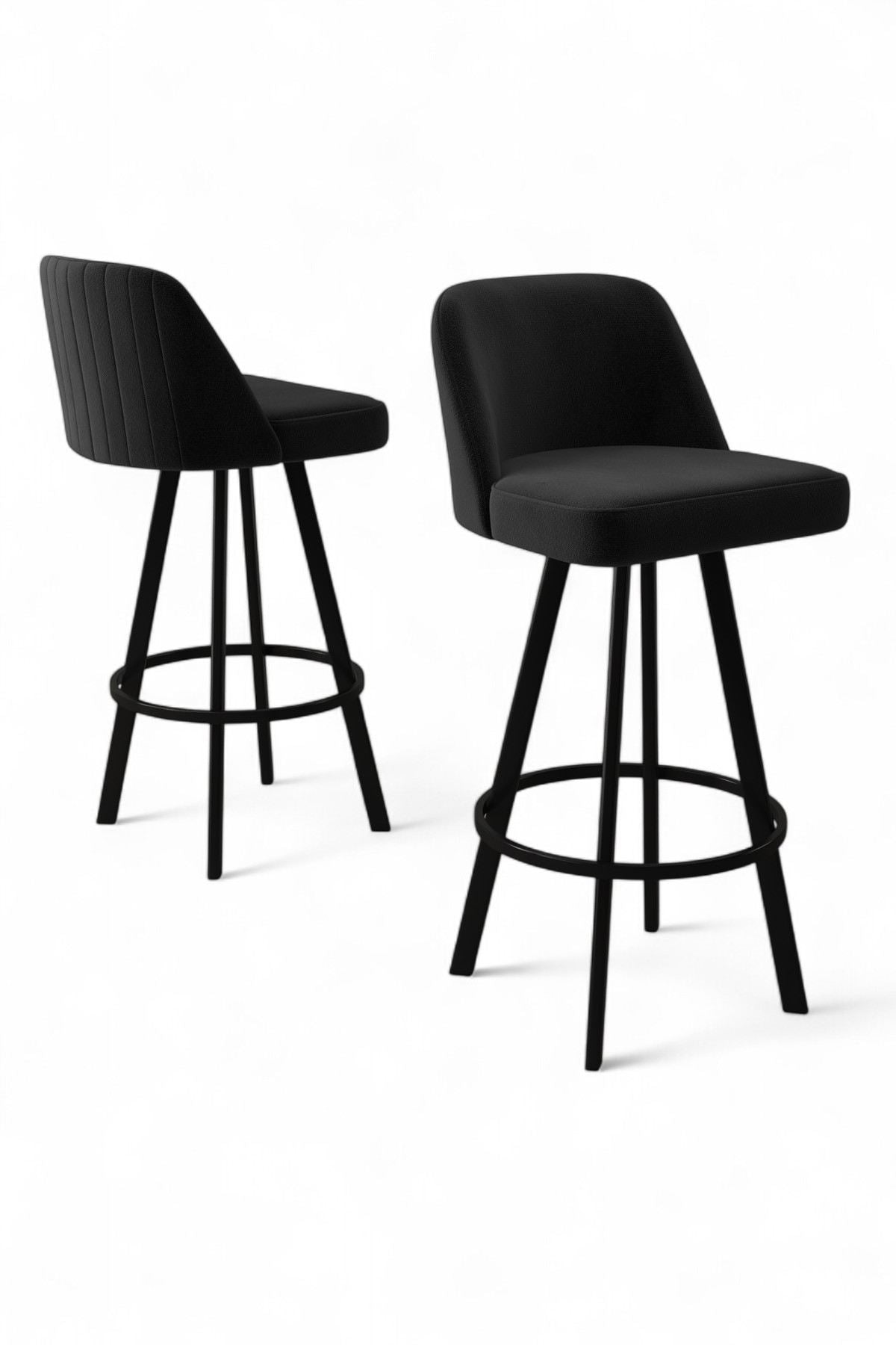 Conjunto de bancos de bar (6 peças)-Atex-Preto