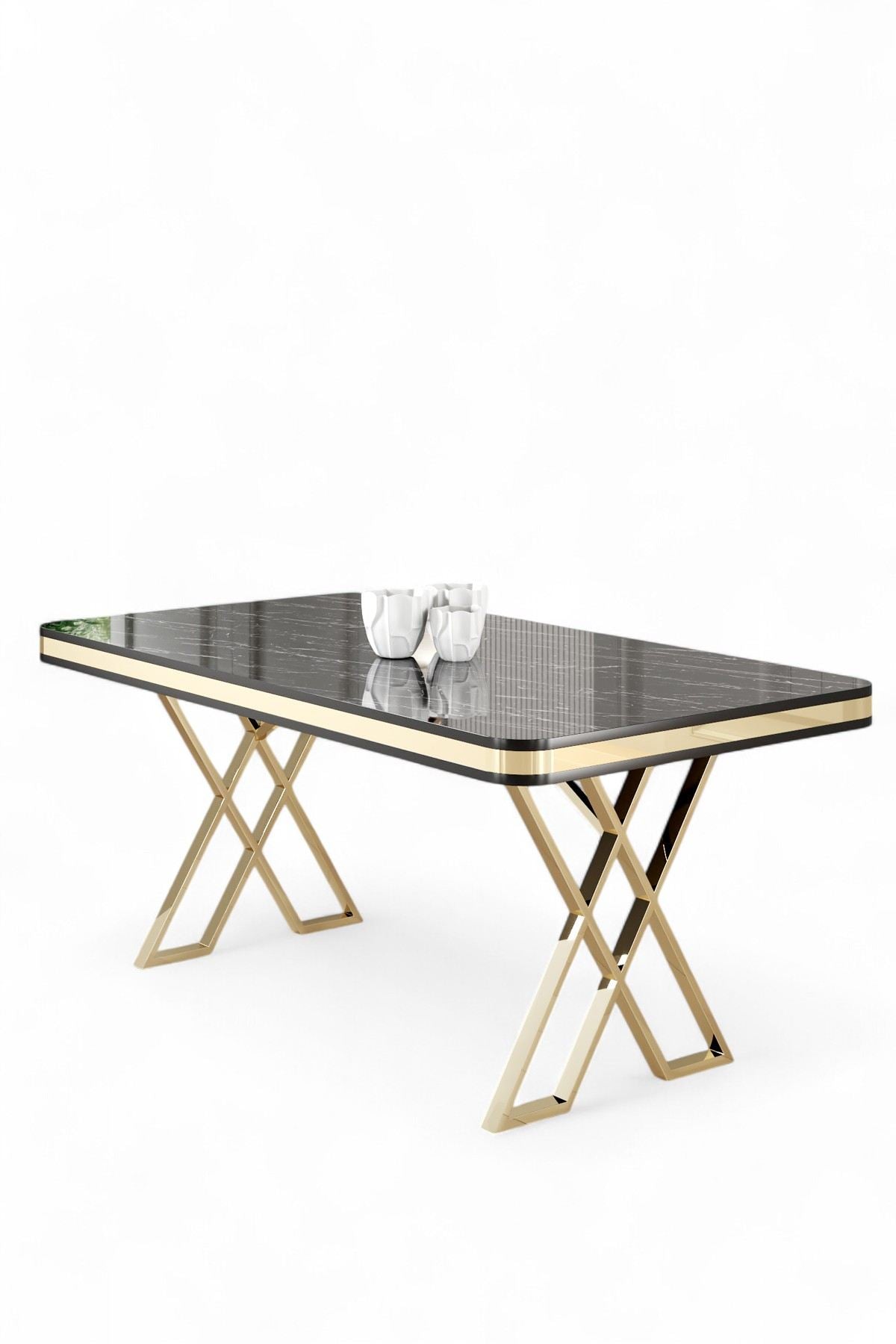 Mesa de jantar-Vals-Mármore Preto
Dourado