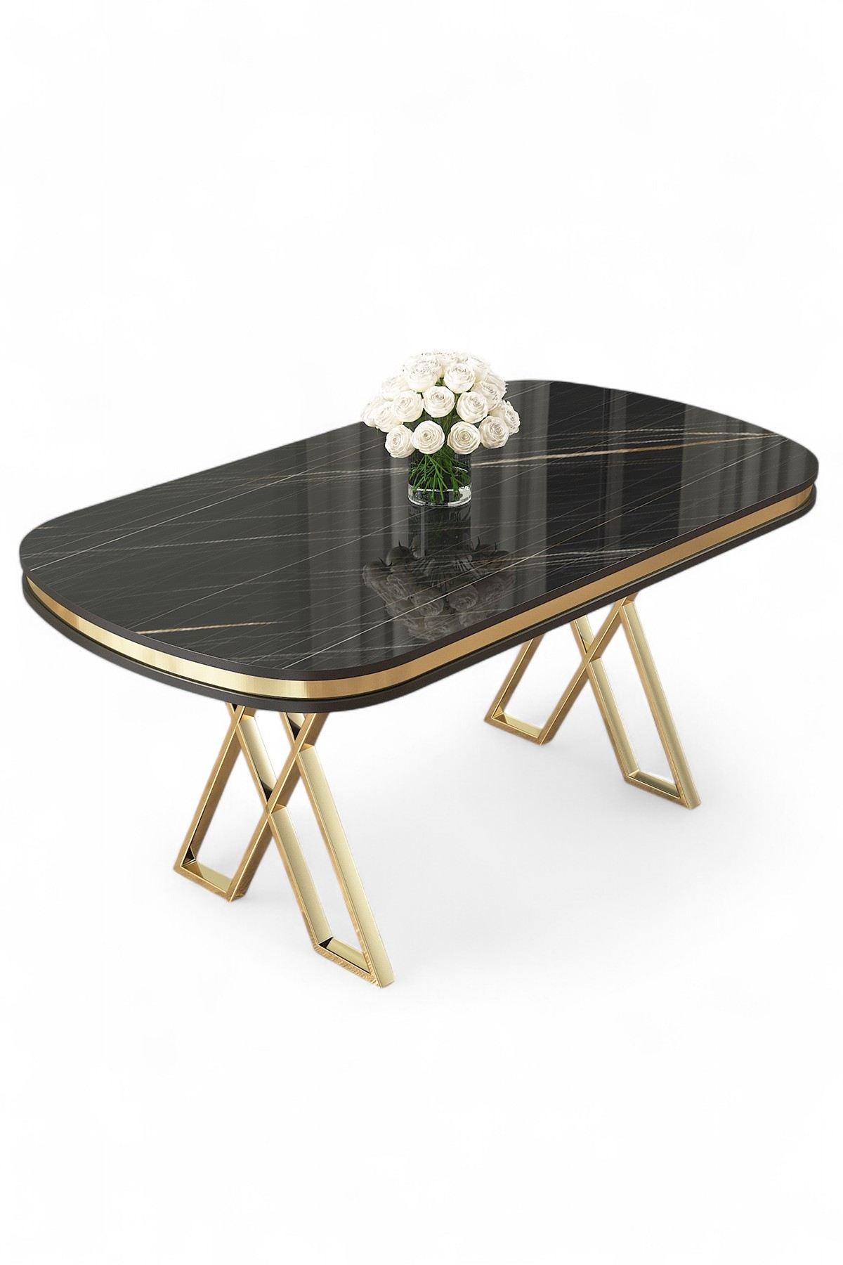 Mesa de jantar-Zae-Mármore Preto
Dourado