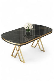 Mesa de jantar-Zae-Mármore Preto
Dourado