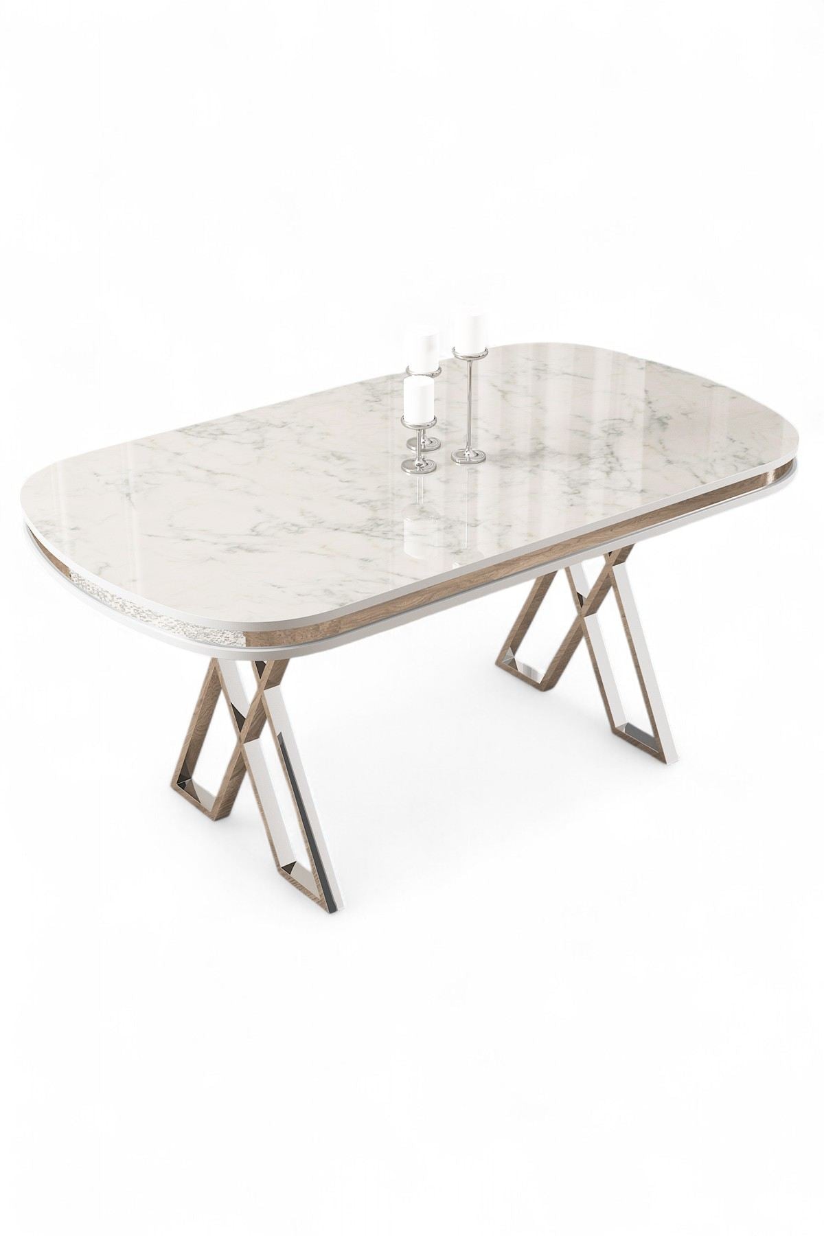 Mesa de jantar-Zae-Mármore Branco
Cromado