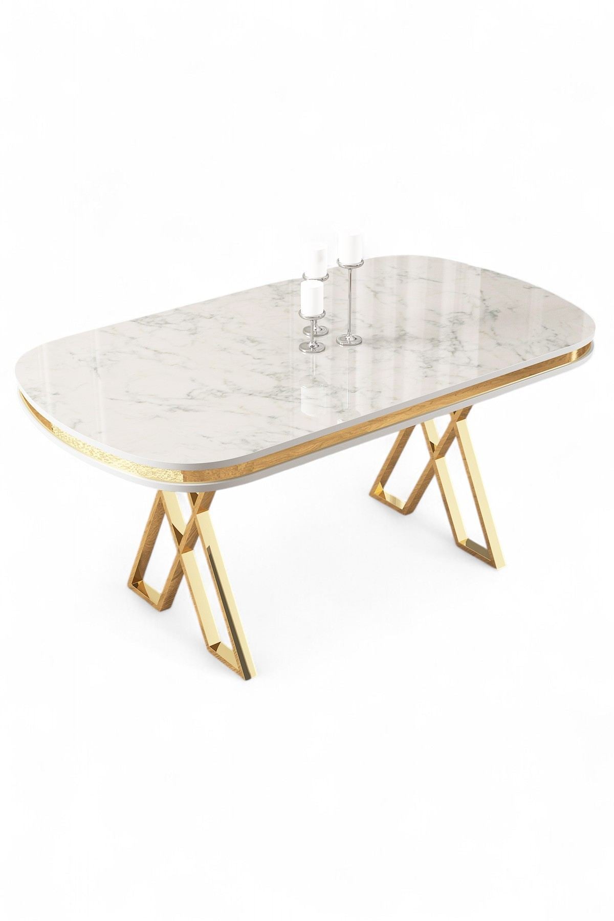 Mesa de jantar-Zae-Mármore Branco
Dourado