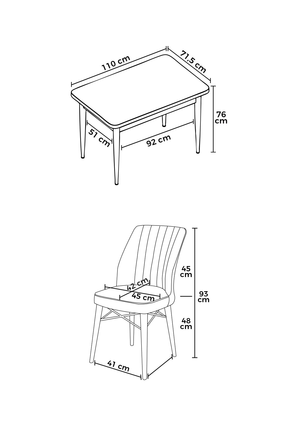 Conjunto de mesa de jantar e cadeiras (5 peças)-Arp-Fumaça Branca