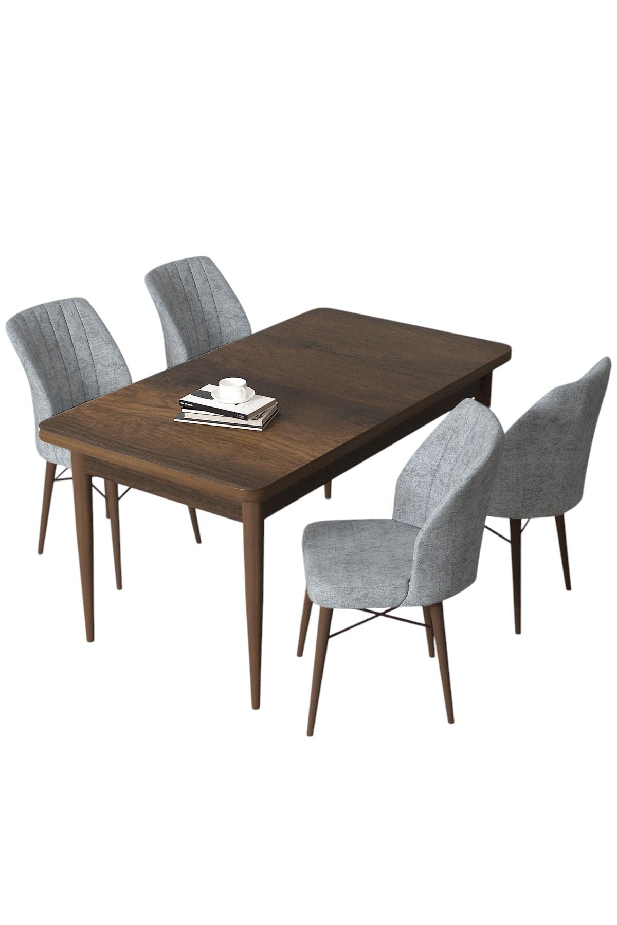 Conjunto de mesa de jantar e cadeiras (5 peças)-Arp-Barroco
Cinza