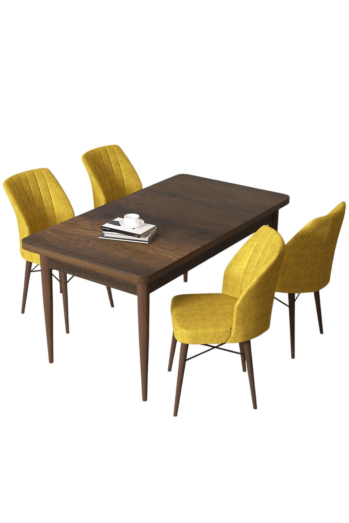 Conjunto de mesa de jantar e cadeiras (5 peças)-Arp-Barroco
Mostarda