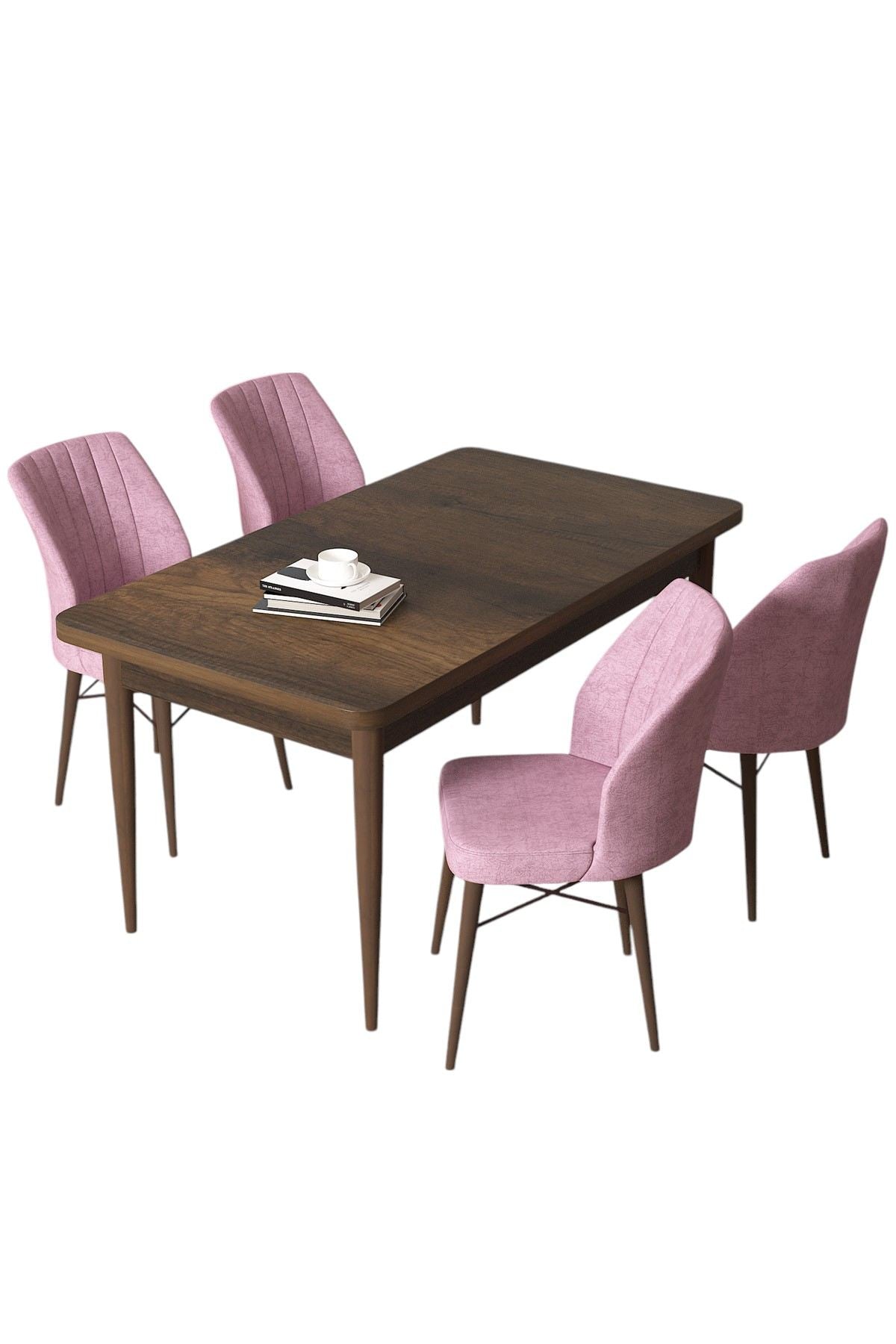 Conjunto de mesa de jantar e cadeiras (5 peças)-Arp-Barroco
Rosa
