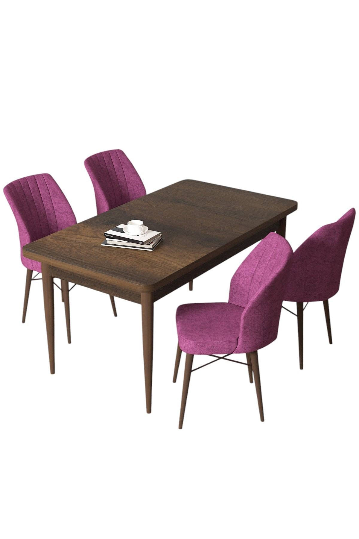 Conjunto de mesa de jantar e cadeiras (5 peças)-Arp-Barroco
Roxo