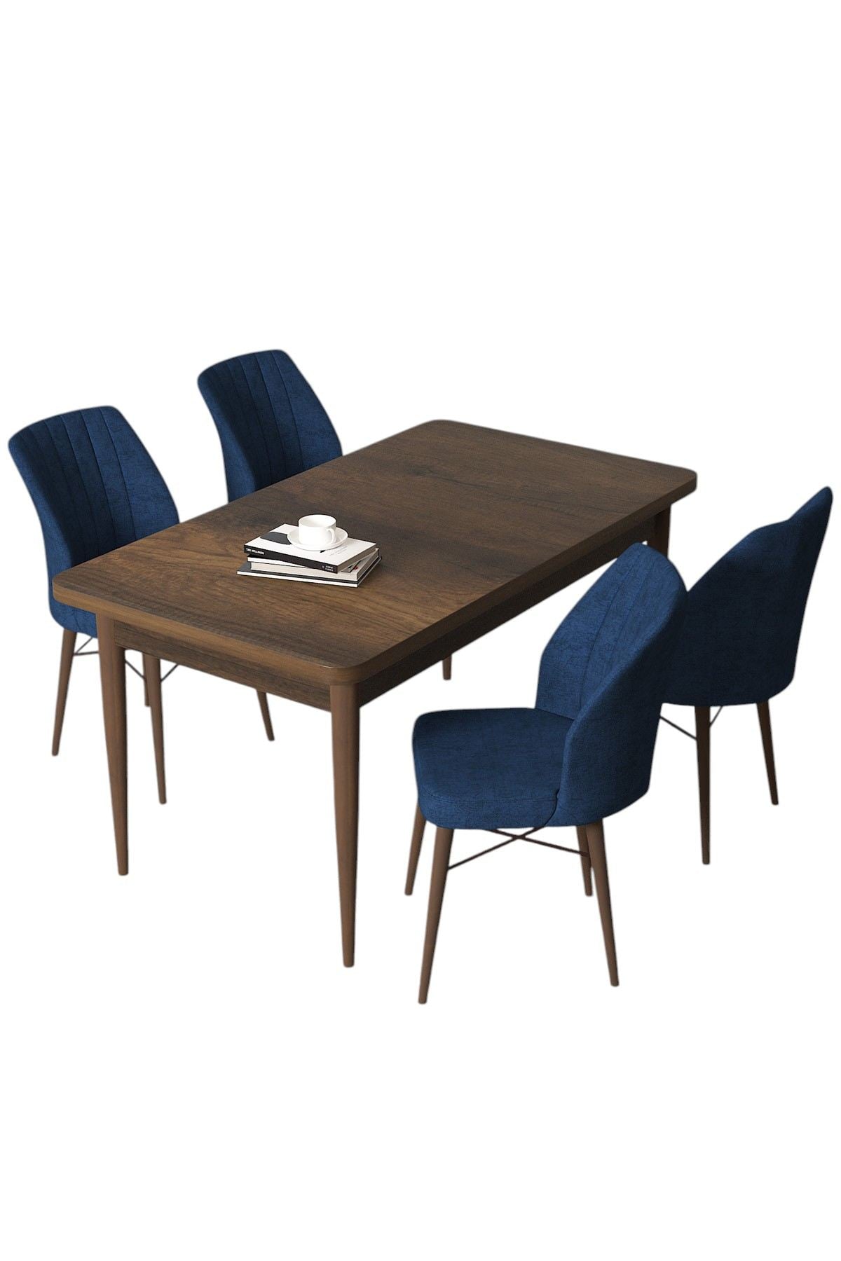 Conjunto de mesa de jantar e cadeiras (5 peças)-Arp-Barroco
Azul-marinho