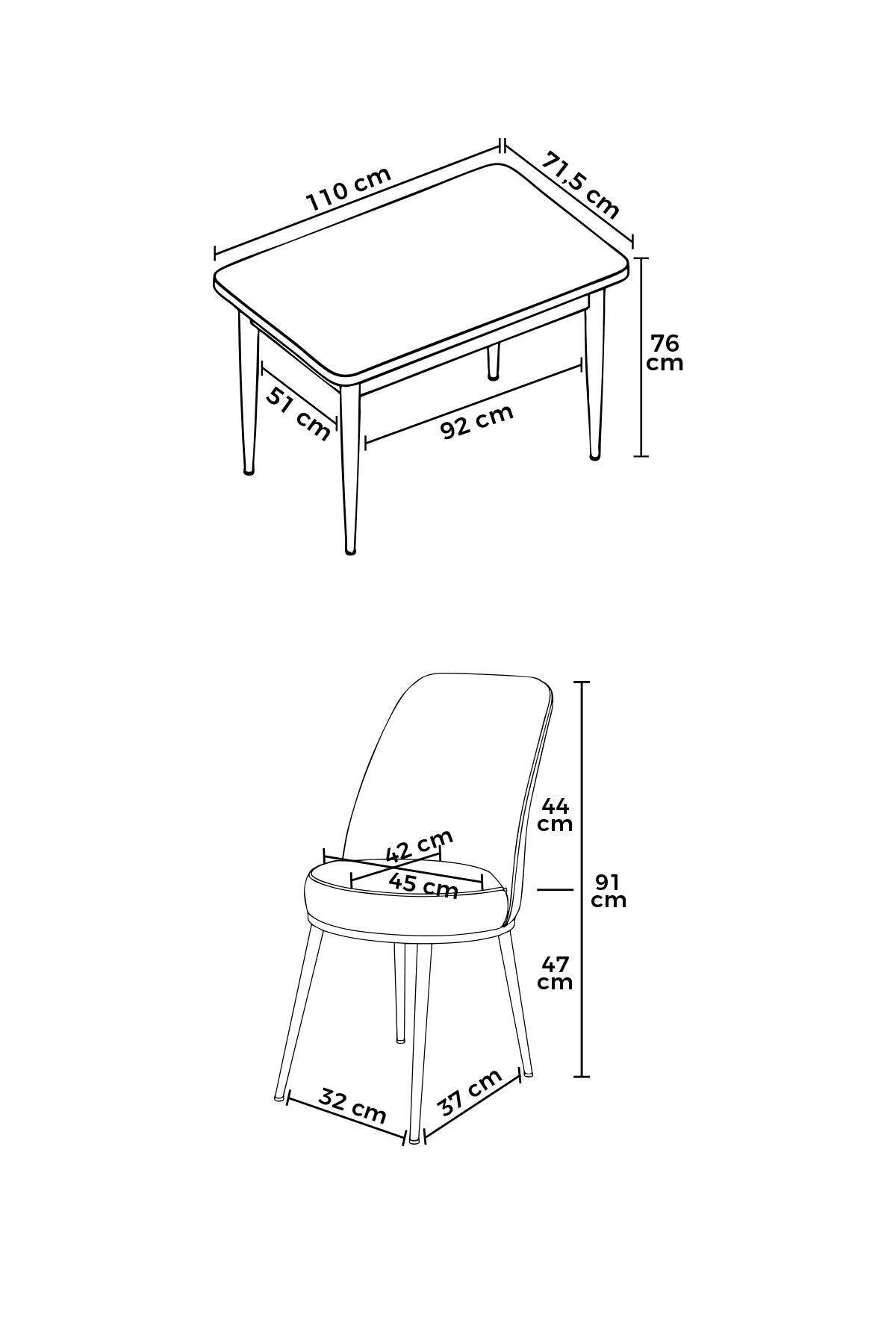 Conjunto de mesa de jantar e cadeiras (5 peças)-Nil-Mármore Preto
Rosa