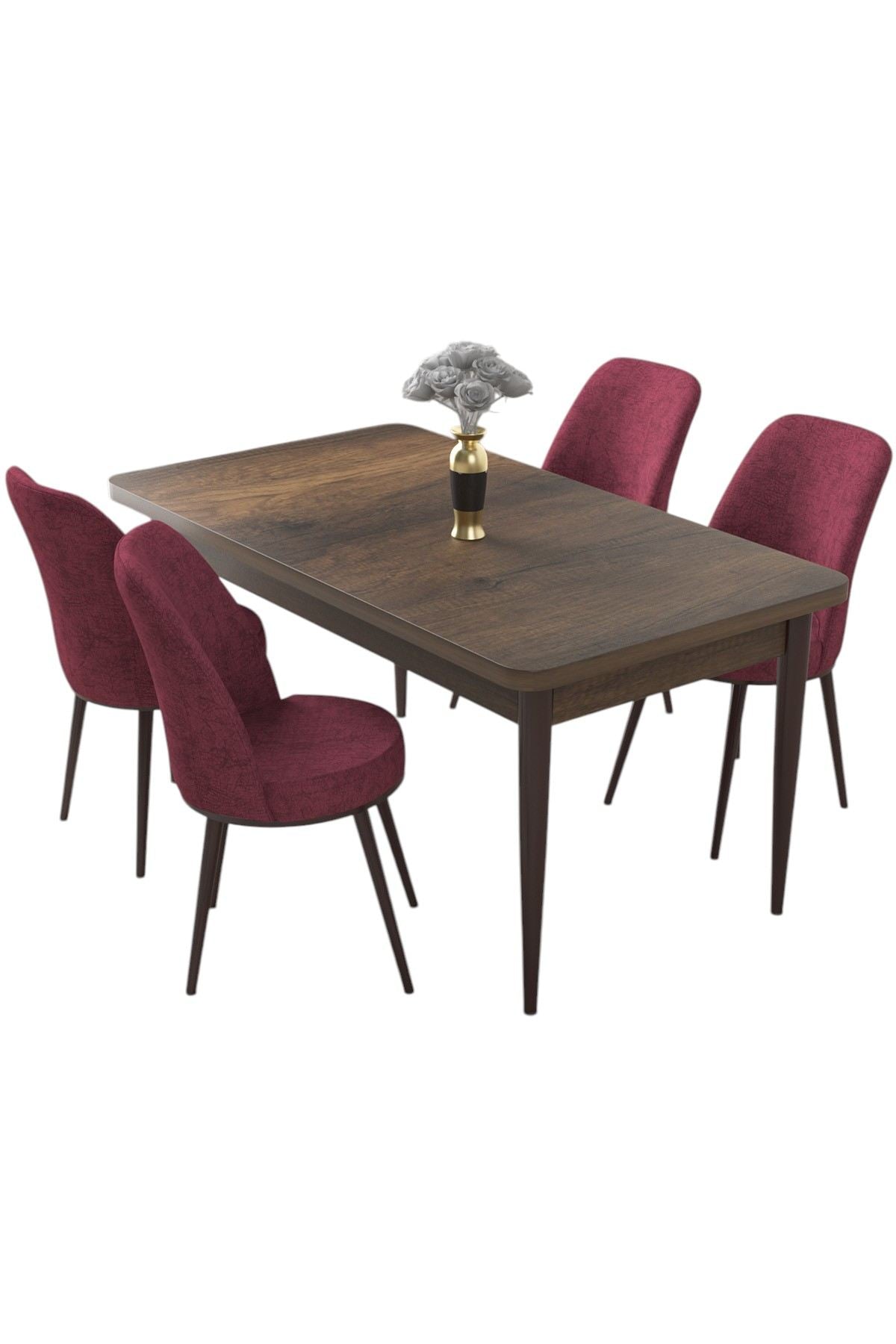 Conjunto de mesa de jantar e cadeiras (5 peças)-Nil-Barroco
Borgonha
